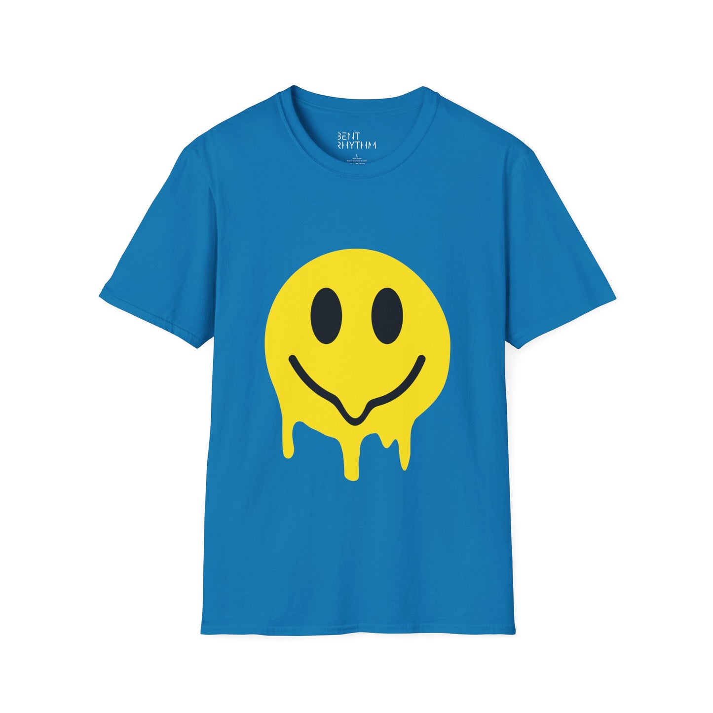 Techno Raver T-Shirt - Melting Acid Smiley Face Design