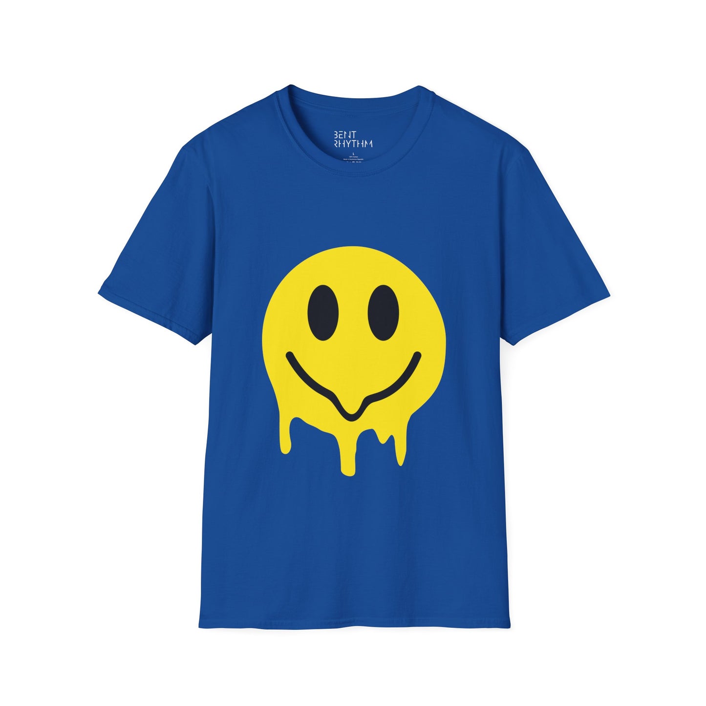 Techno Raver T-Shirt - Melting Acid Smiley Face Design