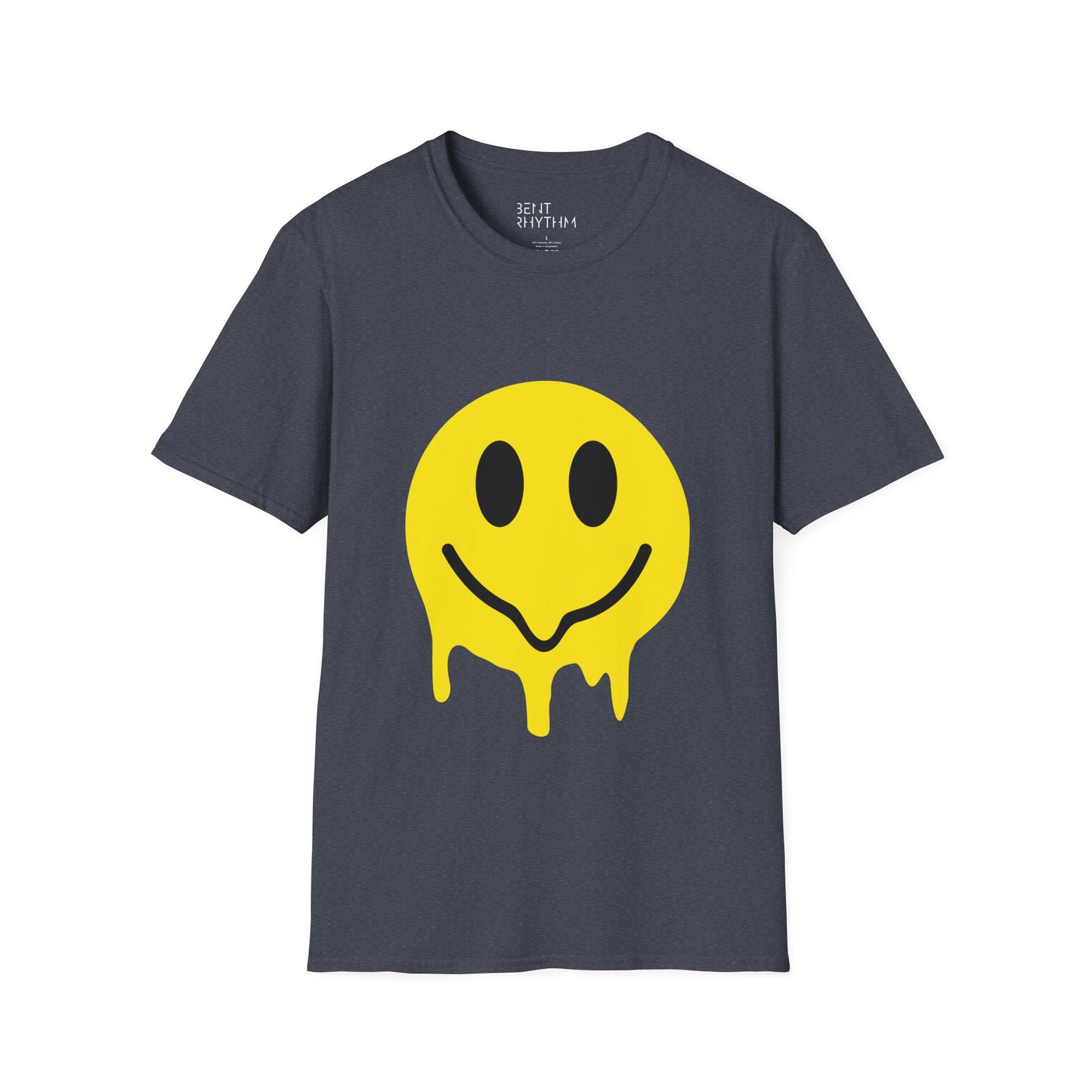 Smiley Acid Drip T-Shirt - Melting Yellow Smile Graphic Tee