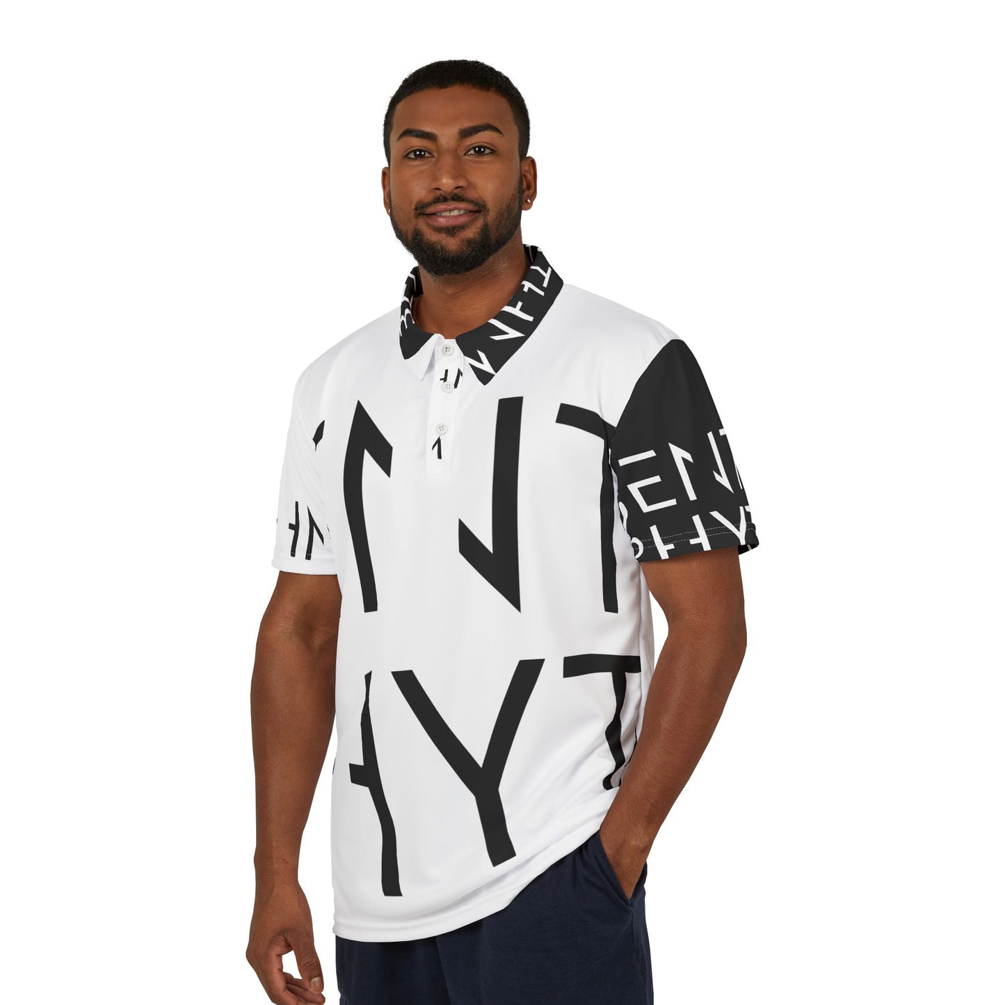 Stylish Unisex Polo Shirt with Bold Graphic Design