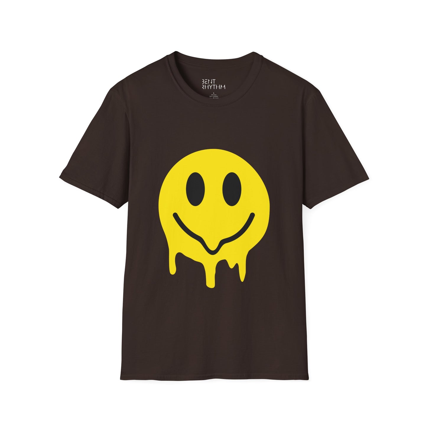 Smiley Acid Drip T-Shirt - Melting Yellow Smile Graphic Tee