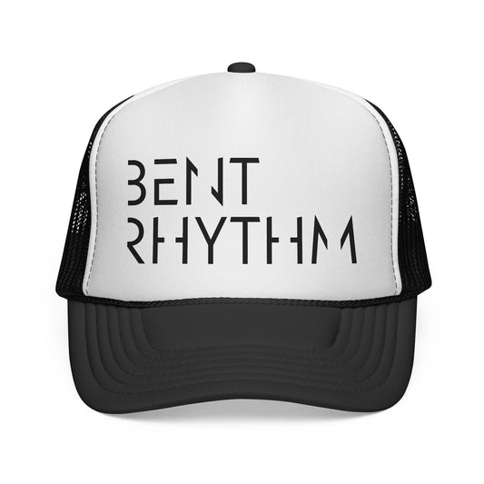 Bent Rhythm Trucker Cap — Retro Minimalist Music Logo Hat