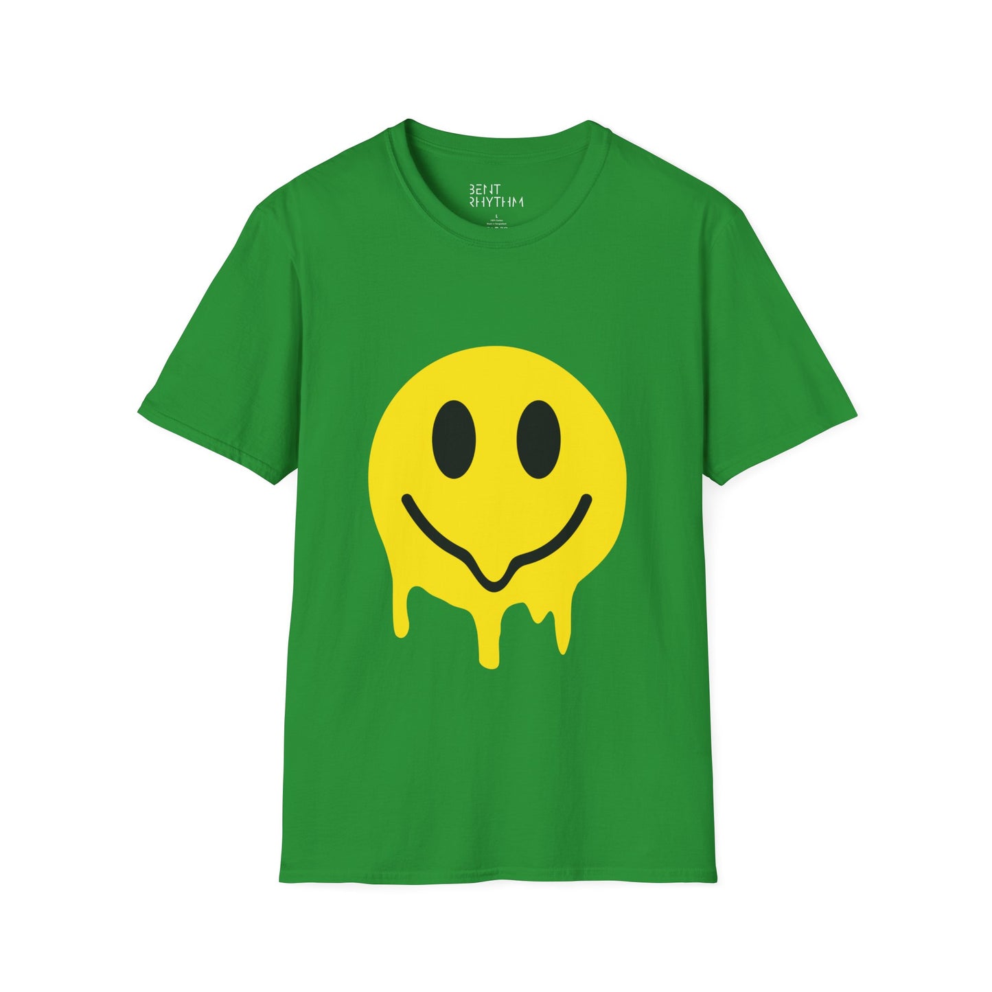 Smiley Acid Drip T-Shirt - Melting Yellow Smile Graphic Tee