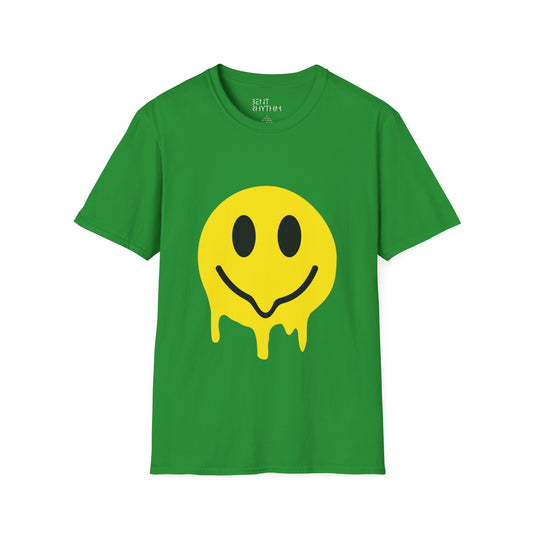 Smiley Acid Drip T-Shirt - Melting Yellow Smile Graphic Tee