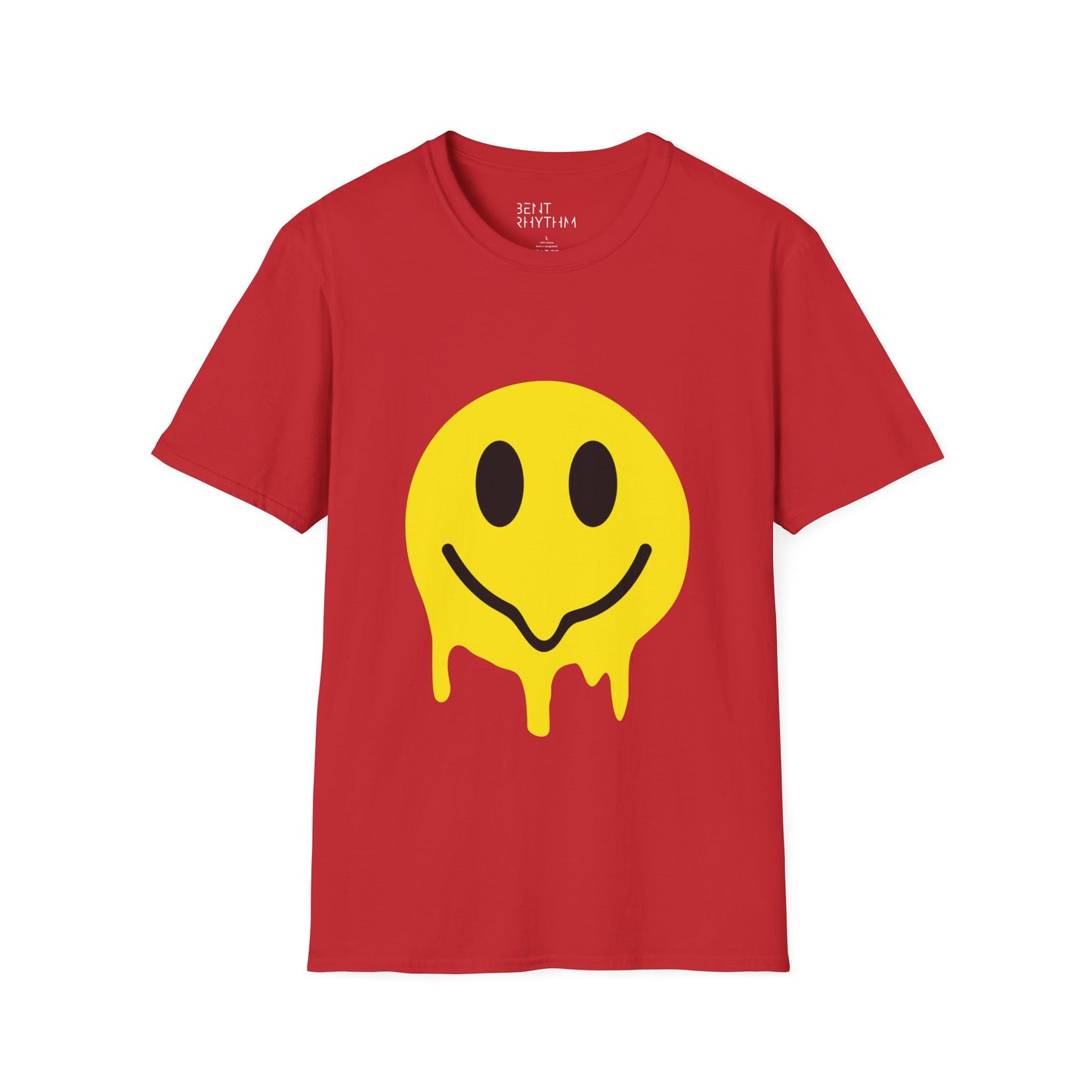 Smiley Acid Drip T-Shirt - Melting Yellow Smile Graphic Tee