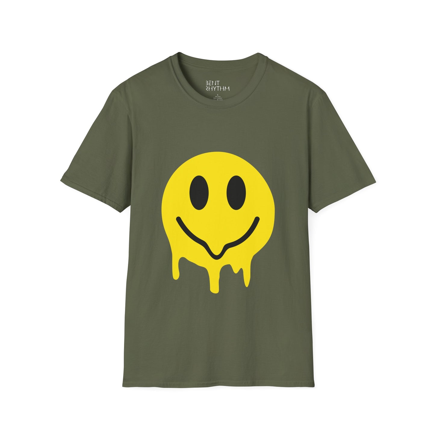 Smiley Acid Drip T-Shirt - Melting Yellow Smile Graphic Tee