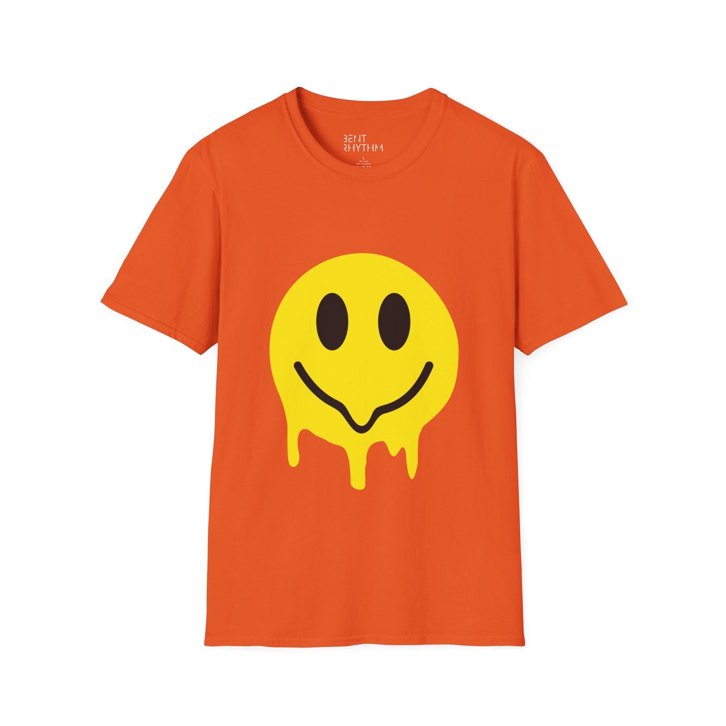 Smiley Acid Drip T-Shirt - Melting Yellow Smile Graphic Tee
